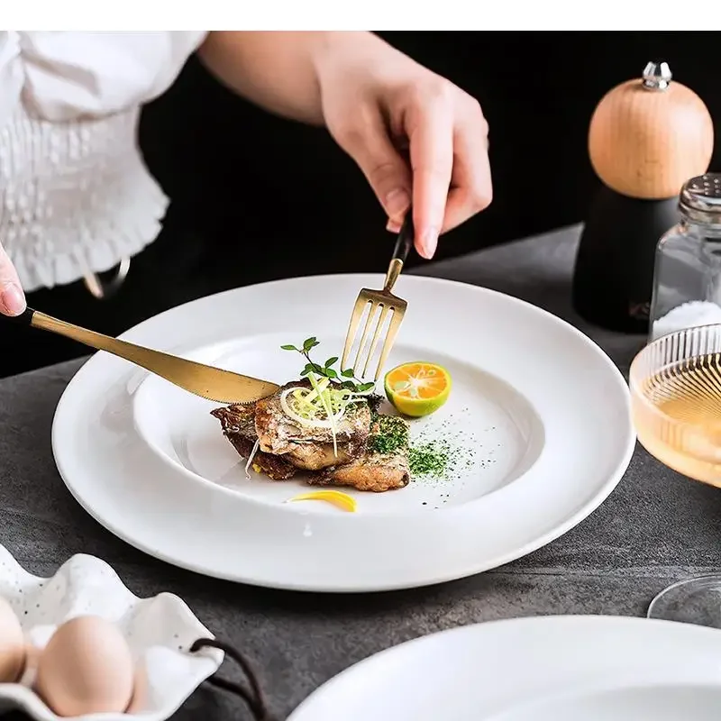 Simple Round Cutlery Ceramic Pasta Steak Plate Cooking Dishes Home Kitchen Solid Color Dinner Plates Snack Dessert Tray
Simple Round Cutlery Ceramic Pasta Steak Plate Cooking Dishes Home Kitchen Solid Color Dinner Plates Snack Dessert Tray