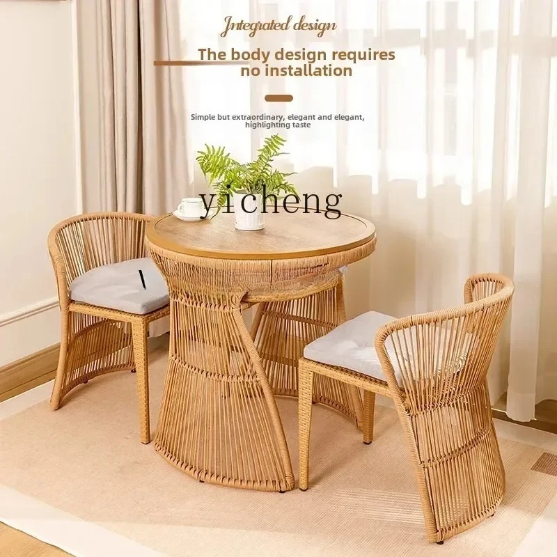 YZ-10 balcony small table and chair three-piece set small apartment leisure rattan chair household reading table and two chairs
YZ-10 balcony small table and chair three-piece set small apartment leisure rattan chair household reading table and two chairs