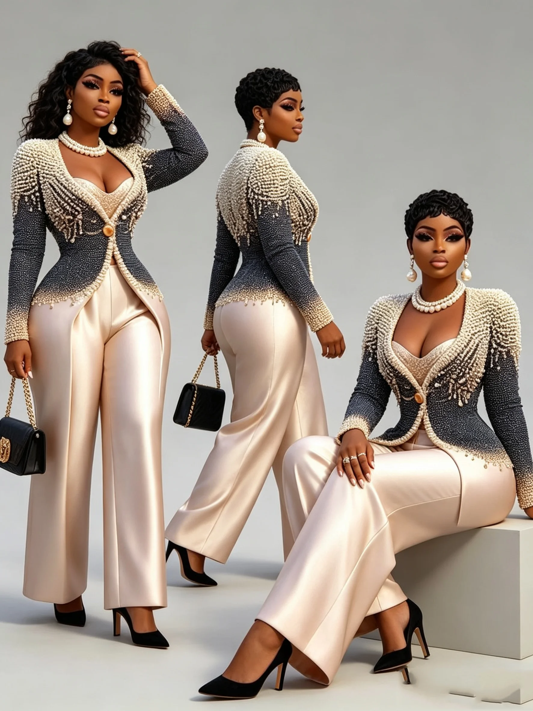Luxury Long Satin Women Suit Set 2 Pcs Blazer+Pants Trousers Pearls Formal Office Lady Jacket Customized Wedding Guest Coat
Luxury Long Satin Women Suit Set 2 Pcs Blazer+Pants Trousers Pearls Formal Office Lady Jacket Customized Wedding Guest Coat