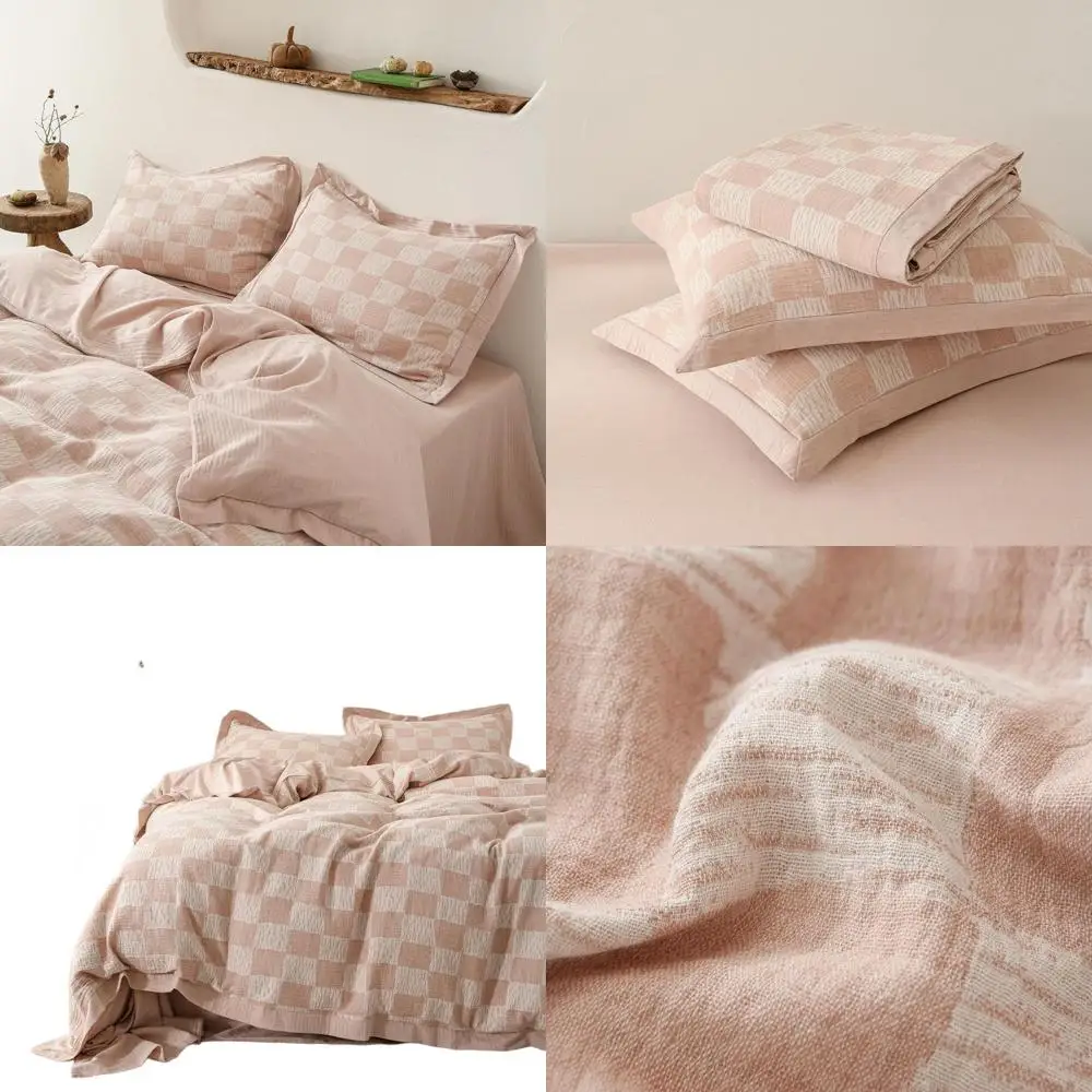 Комплект пододеяльников в клетку из персикового жаккарда и хлопка и льна размера King Size с 2-мя шарами, застежкой на молнии, стиль фермерского дома
Комплект пододеяльников в клетку из персикового жаккарда и хлопка и льна размера King Size с 2-мя шарами, застежкой на молнии, стиль фермерского дома