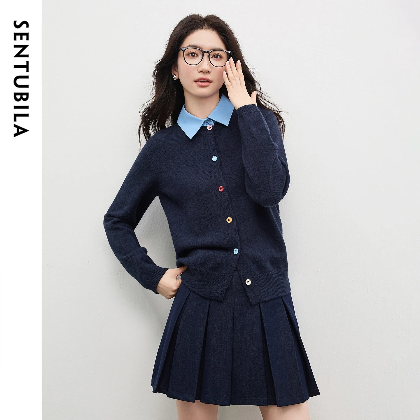 SENTUBILA Cloud Soft Cardigan for Women 2026 Spring Fall New 2 in 1 Knitwear Candy Buttons Knit Tops Ladies Clothes W61EB5996
SENTUBILA Cloud Soft Cardigan for Women 2026 Spring Fall New 2 in 1 Knitwear Candy Buttons Knit Tops Ladies Clothes W61EB5996