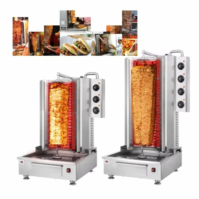 Airo High Quality Stainless Steel Commercial Auto Rotary 3 Burner Electric Kebab Shawarma Grill Machine Energy-Saving
Airo High Quality Stainless Steel Commercial Auto Rotary 3 Burner Electric Kebab Shawarma Grill Machine Energy-Saving