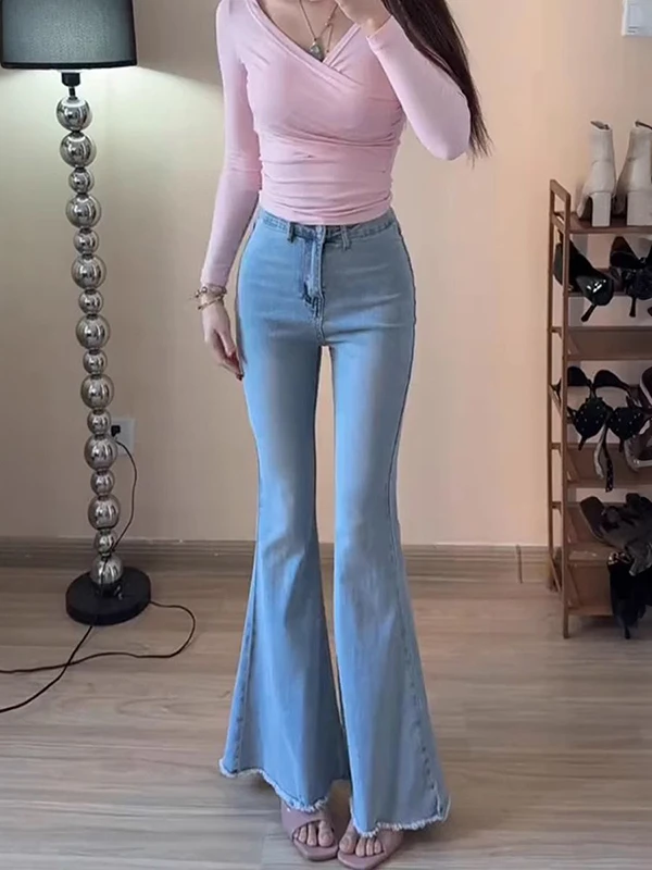 High Waist Flared Jeans Women's Small Size Elastic Slimming Butt Lifting Frayed Hem Denim Pants 3D Knot Casual Cott...
High Waist Flared Jeans Women's Small Size Elastic Slimming Butt Lifting Frayed Hem Denim Pants 3D Knot Casual Cott...