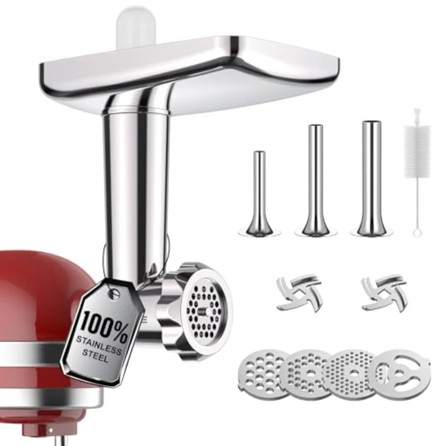 Stainless Steel Meat Grinder Attachment for Stand Mixer Meat Grinder for Includes 4 Grinding Plates and 3 Sausage Tubes Dishw
Stainless Steel Meat Grinder Attachment for Stand Mixer Meat Grinder for Includes 4 Grinding Plates and 3 Sausage Tubes Dishw