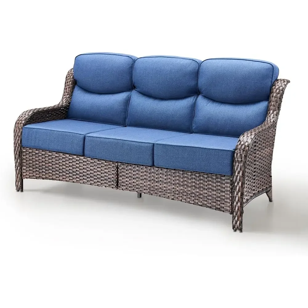 3-Seat Wicker Couch with 6 Cushion - Outdoor Patio Furniture, Deep Seating High Back Sofa for Garden, Balcony, Sunroom, Backyard
3-Seat Wicker Couch with 6 Cushion - Outdoor Patio Furniture, Deep Seating High Back Sofa for Garden, Balcony, Sunroom, Backyard