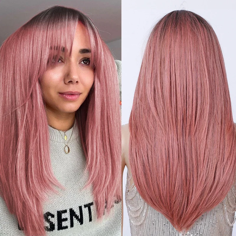 Women's 26 inches dyed gradient pink wig with inward-curled ends long curly hair
Women's 26 inches dyed gradient pink wig with inward-curled ends long curly hair