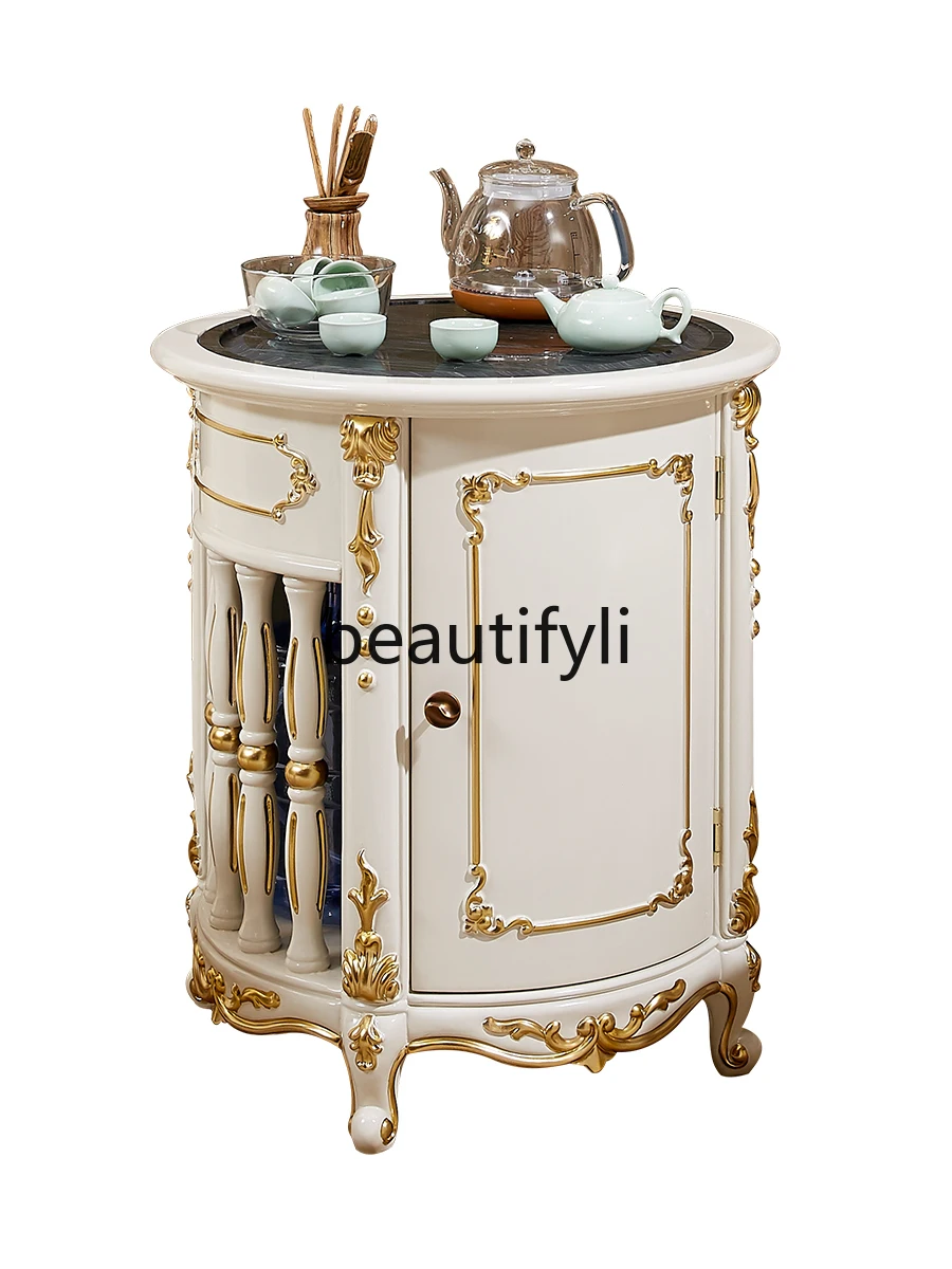 solid wood mobile small tea table balcony solid wood tea cart sofa side table European tea integrated 
solid wood mobile small tea table balcony solid wood tea cart sofa side table European tea integrated