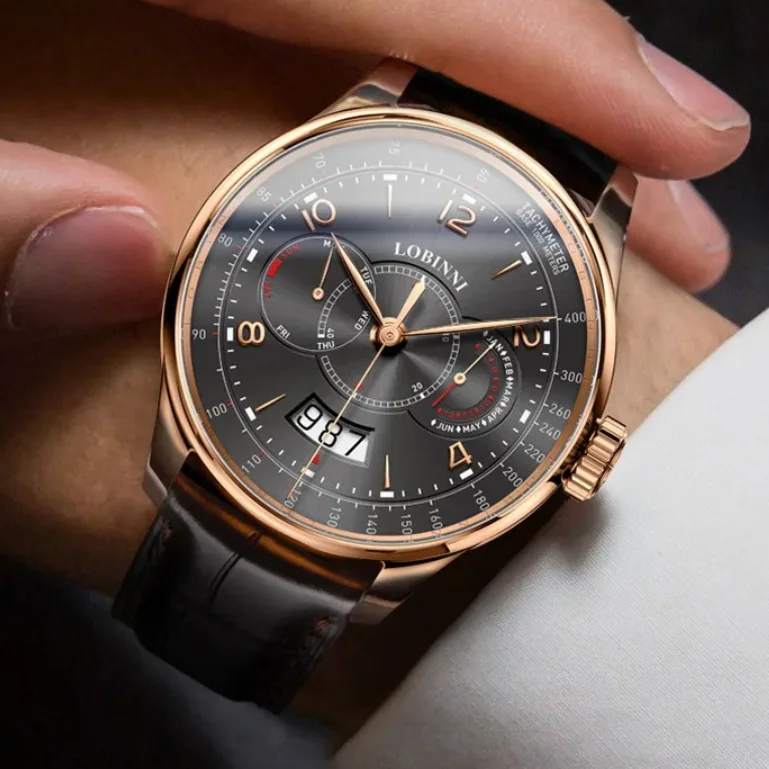 LOBINNI Men Automatic Watch 42mm Mechanical Wristwatch Waterproof Sapphire Mirror Month Week Date Miyota 9122
LOBINNI Men Automatic Watch 42mm Mechanical Wristwatch Waterproof Sapphire Mirror Month Week Date Miyota 9122