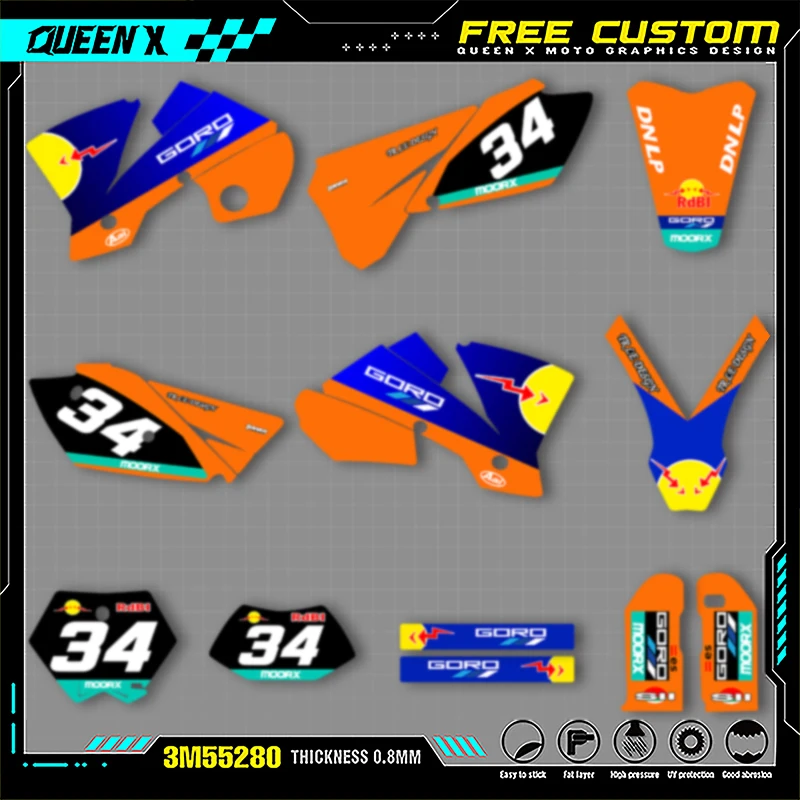 QUEEN X MOTO мотоциклетные графические наклейки MX для KTM SX SXF 2003 2004 EXC XCW 2004, аксессуары для мотокросса 010
QUEEN X MOTO мотоциклетные графические наклейки MX для KTM SX SXF 2003 2004 EXC XCW 2004, аксессуары для мотокросса 010