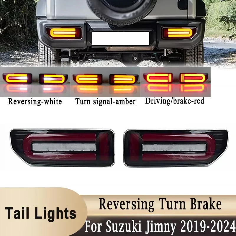 LED Tail Lights DRL Daytime Running Driving Lamp Rear Reversing Brake Light Amber Turn Signal for Suzuki Jimny 2019-2024 
LED Tail Lights DRL Daytime Running Driving Lamp Rear Reversing Brake Light Amber Turn Signal for Suzuki Jimny 2019-2024