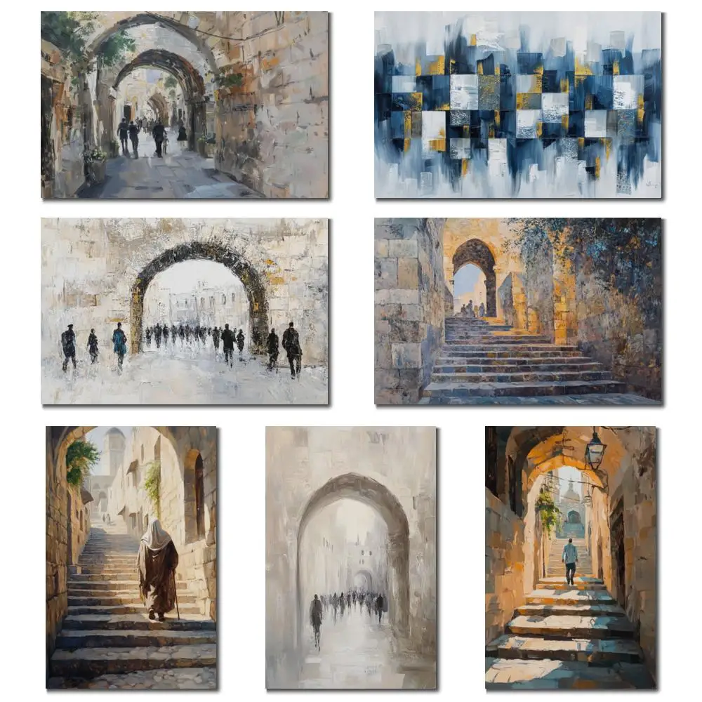 Handcrafted Oil Painting Judaica Canvas Wall Art Old City Alley Western Wall Landscape Artwork Bar Lounge Jewish Home Decor Gift
Handcrafted Oil Painting Judaica Canvas Wall Art Old City Alley Western Wall Landscape Artwork Bar Lounge Jewish Home Decor Gift