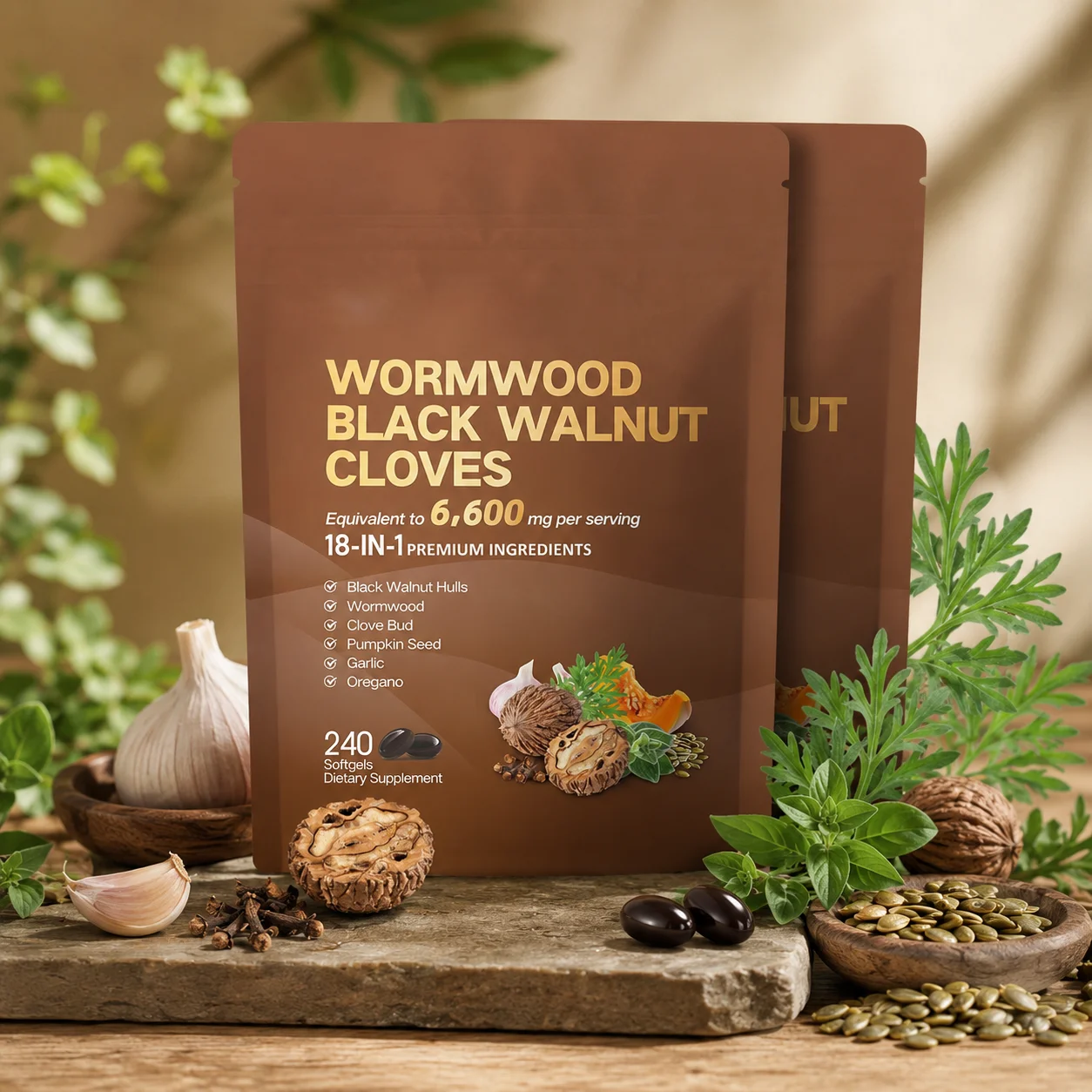 Wormwood Black Walnut Cloves Supplement 240 Softgels 18-in-1 Herbal Blend for Digestive Wellness Immune Support Vegan Non-GMO
Wormwood Black Walnut Cloves Supplement 240 Softgels 18-in-1 Herbal Blend for Digestive Wellness Immune Support Vegan Non-GMO