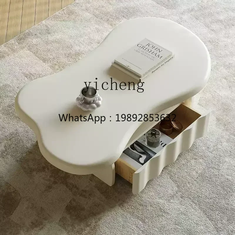 BF French cream wind wave coffee table small apartment living room household solid wood white coffee table
BF French cream wind wave coffee table small apartment living room household solid wood white coffee table