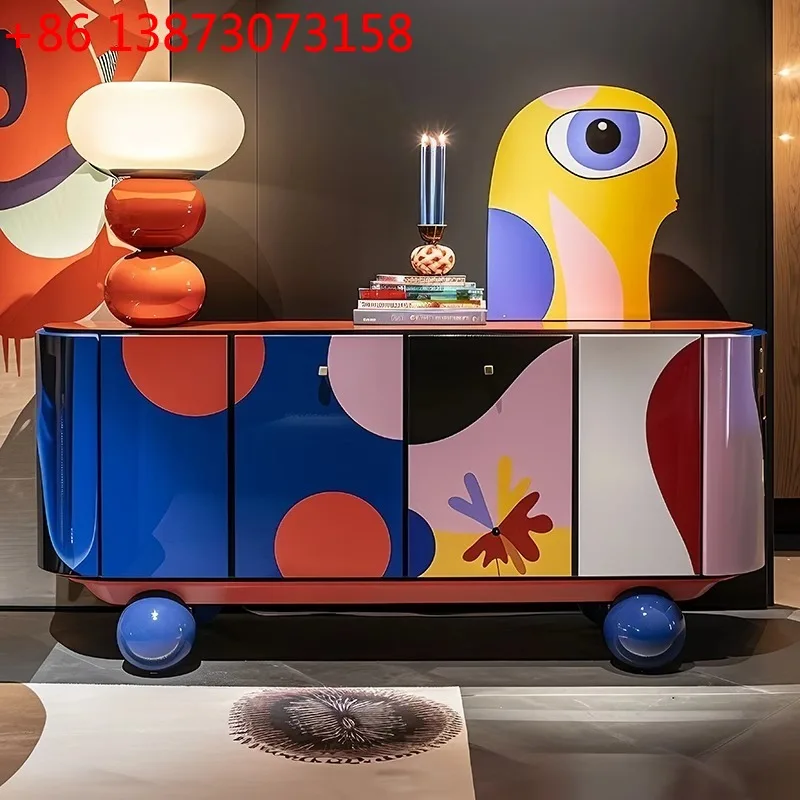Painted side cabinet high-end modern aesthetic decorative storage cabinet
Painted side cabinet high-end modern aesthetic decorative storage cabinet