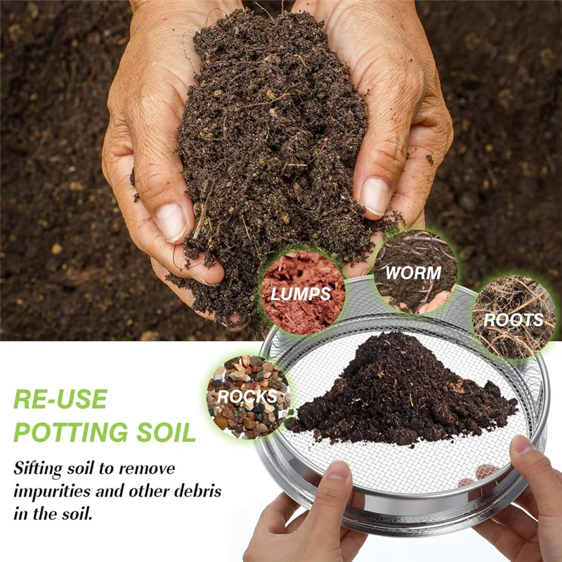Soil Sifter Set With5mm, 3Mm, 1Mm Mesh - Rock Garden Sieve Forgardening, Bonsai, Beach, Andgravel
Soil Sifter Set With5mm, 3Mm, 1Mm Mesh - Rock Garden Sieve Forgardening, Bonsai, Beach, Andgravel