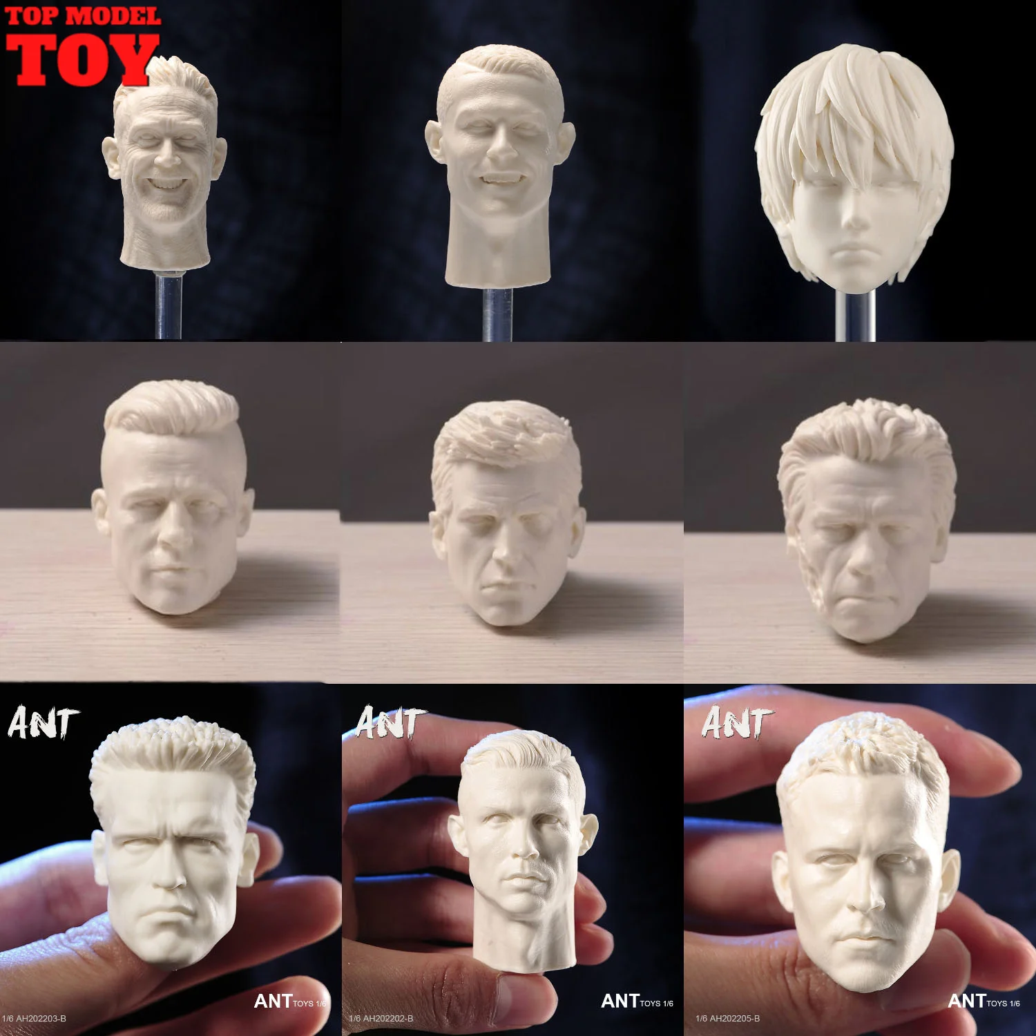 Unpainted 1/6 Kylin Zhang Brad Pitt Paul Walker Ronaldo Bruce Willis Man Head Sculpt Carving Fit 12'' Male Soldier Action Figure
Unpainted 1/6 Kylin Zhang Brad Pitt Paul Walker Ronaldo Bruce Willis Man Head Sculpt Carving Fit 12'' Male Soldier Action Figure