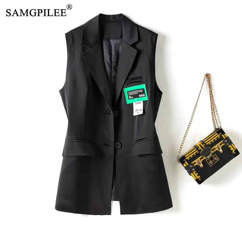 Samgpilee Jacket For Women Spring 2022 New Single-breasted Fashion Mid-length Slim Summer Sleeveless Jacket Women Vest 4XL
Samgpilee Jacket For Women Spring 2022 New Single-breasted Fashion Mid-length Slim Summer Sleeveless Jacket Women Vest 4XL