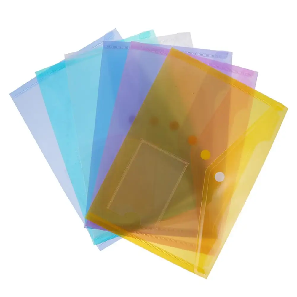 6pcs A5 File Bags Waterproof Document Holders for Plastic Storage Pouches Clasp Design
6pcs A5 File Bags Waterproof Document Holders for Plastic Storage Pouches Clasp Design
