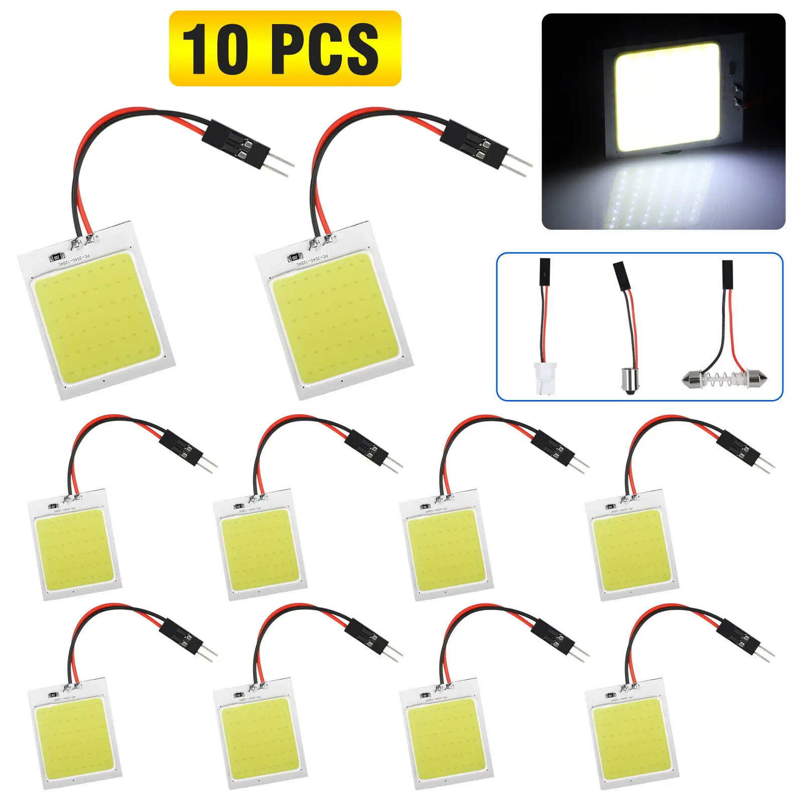 10x 48SMD COB White LED Festoon T10 BA9S Car Interior Panel Dome Map Light Bulbs
10x 48SMD COB White LED Festoon T10 BA9S Car Interior Panel Dome Map Light Bulbs