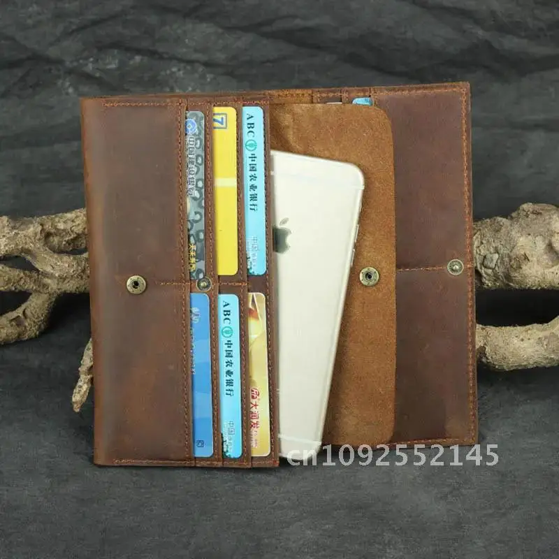 Vintage Genuine Leather Long Wallet Men Women Credit Card Moible Business Wallet Holder Coin Zipper Purse Phone Clutch
Vintage Genuine Leather Long Wallet Men Women Credit Card Moible Business Wallet Holder Coin Zipper Purse Phone Clutch