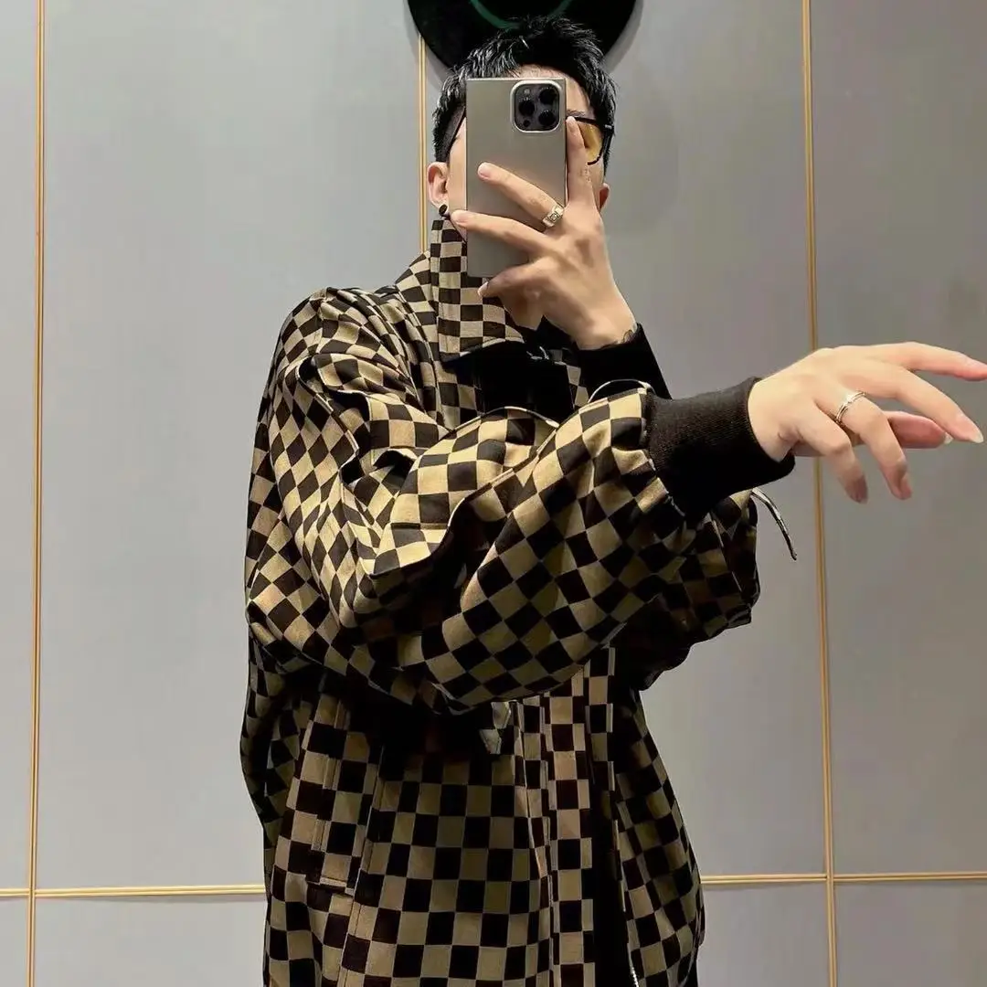 Мужская ретро-бейсбольная куртка на осень-зиму, большие размеры, 250 Pou, с узором в стиле чи́рборд, модная верхняя одежда свободного кроя
Мужская ретро-бейсбольная куртка на осень-зиму, большие размеры, 250 Pou, с узором в стиле чи́рборд, модная верхняя одежда свободного кроя