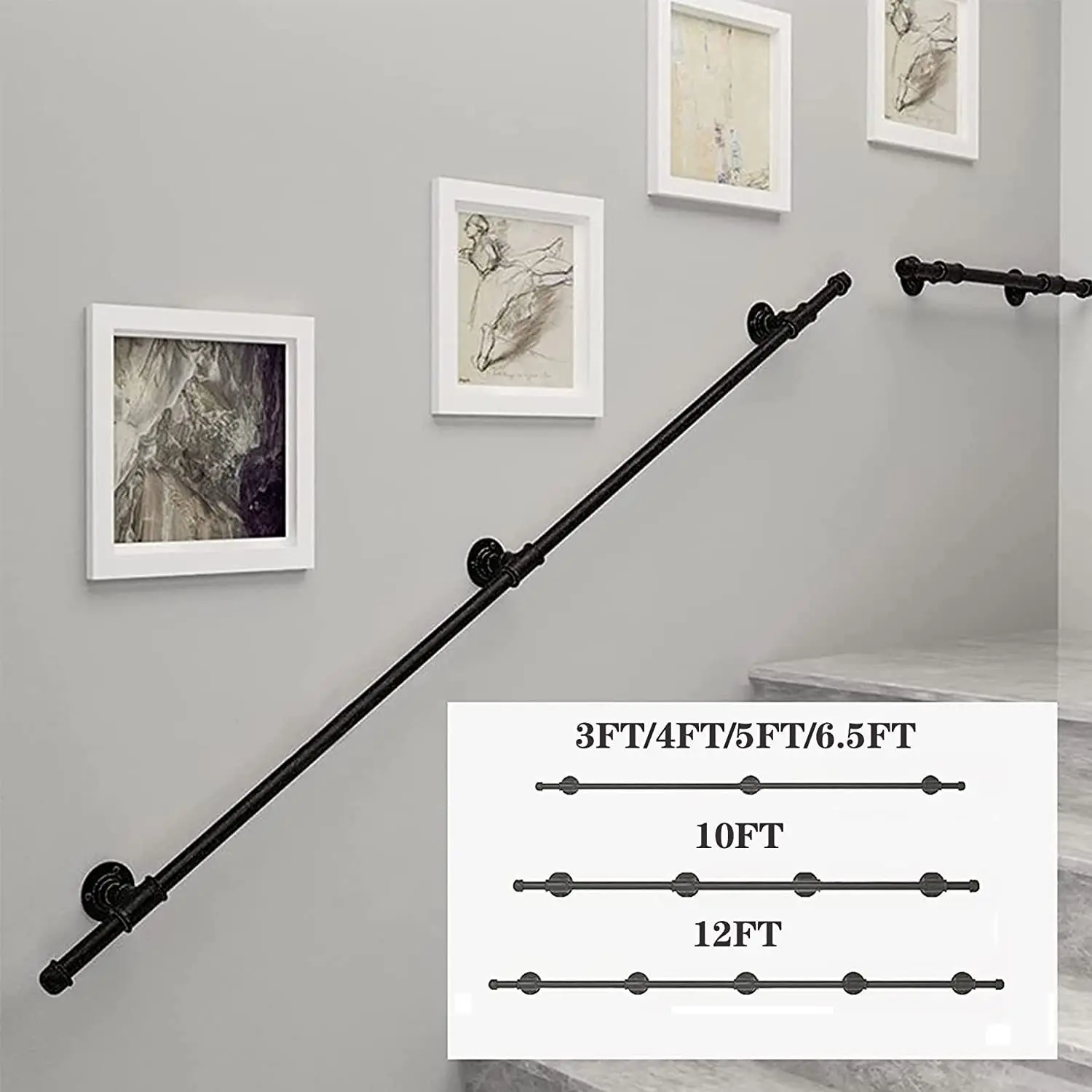 Simple wrought iron stair railing, modern indoor attic, wall-against wall for elderly and kindergarten, anti-slip household esca
Simple wrought iron stair railing, modern indoor attic, wall-against wall for elderly and kindergarten, anti-slip household esca