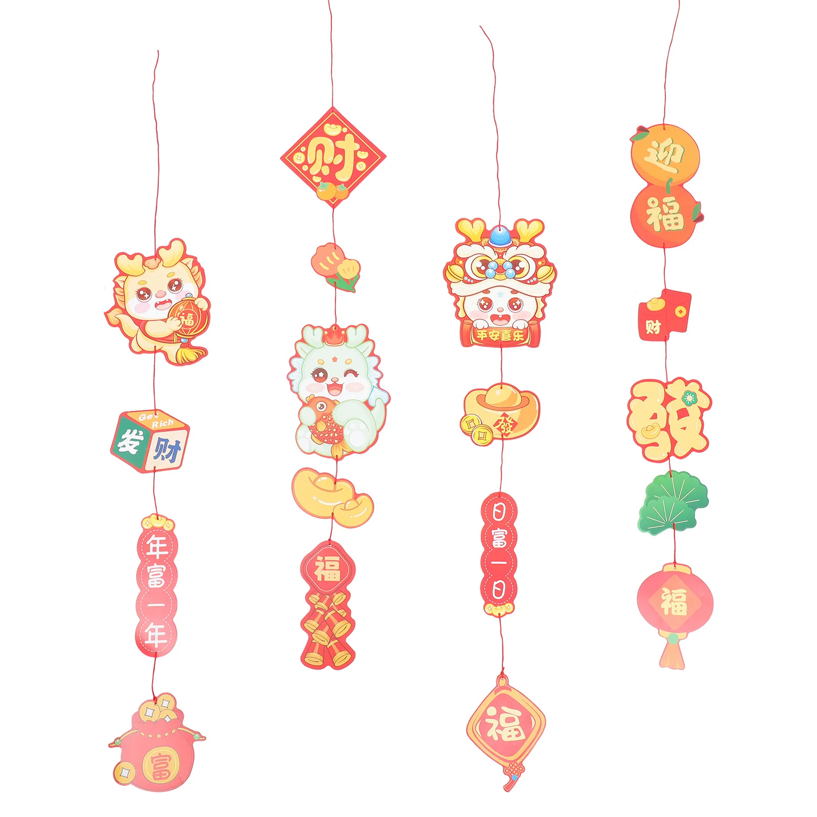 4Pcs Double-Sided Paper Hanging Ornament Spring Festival Decor Dragon Year Themed Wall Door Hanging New Year Chinese Style
4Pcs Double-Sided Paper Hanging Ornament Spring Festival Decor Dragon Year Themed Wall Door Hanging New Year Chinese Style