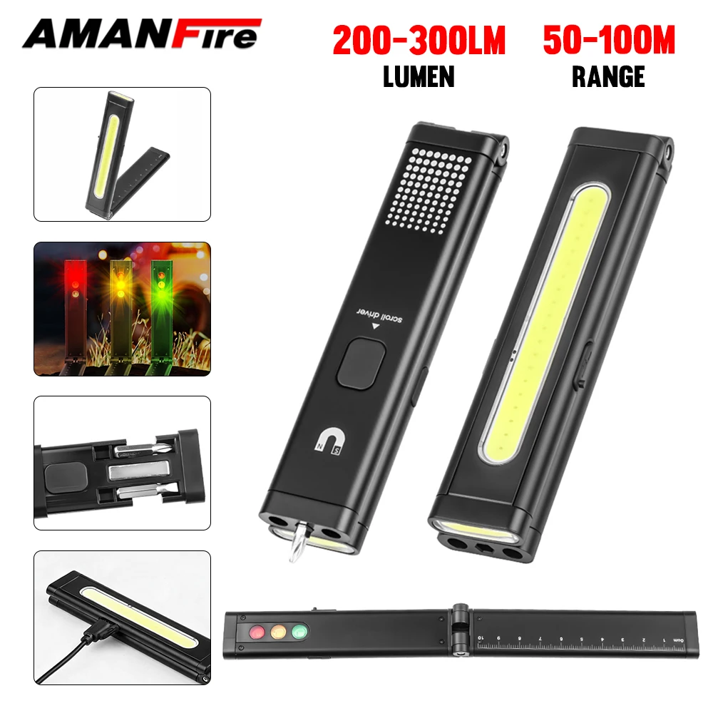 Рабочий фонарь Amanfire X617 LED + режим нескольких ламп RGB 180 ° Вращающаяся магнитная всасывающая отвертка, портативный мини-рабочий светильник COB
Рабочий фонарь Amanfire X617 LED + режим нескольких ламп RGB 180 ° Вращающаяся магнитная всасывающая отвертка, портативный мини-рабочий светильник COB