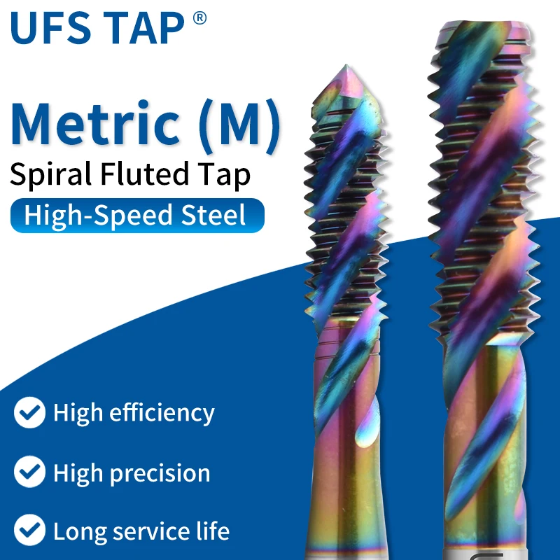 UFS TAP 1pcs HSSE Metric Spiral Fluted Tap M2M2.5M3M3.5M4M5M6M7M8M10M12 Machine Without/Titanium/TC50/TICN Coating
UFS TAP 1pcs HSSE Metric Spiral Fluted Tap M2M2.5M3M3.5M4M5M6M7M8M10M12 Machine Without/Titanium/TC50/TICN Coating