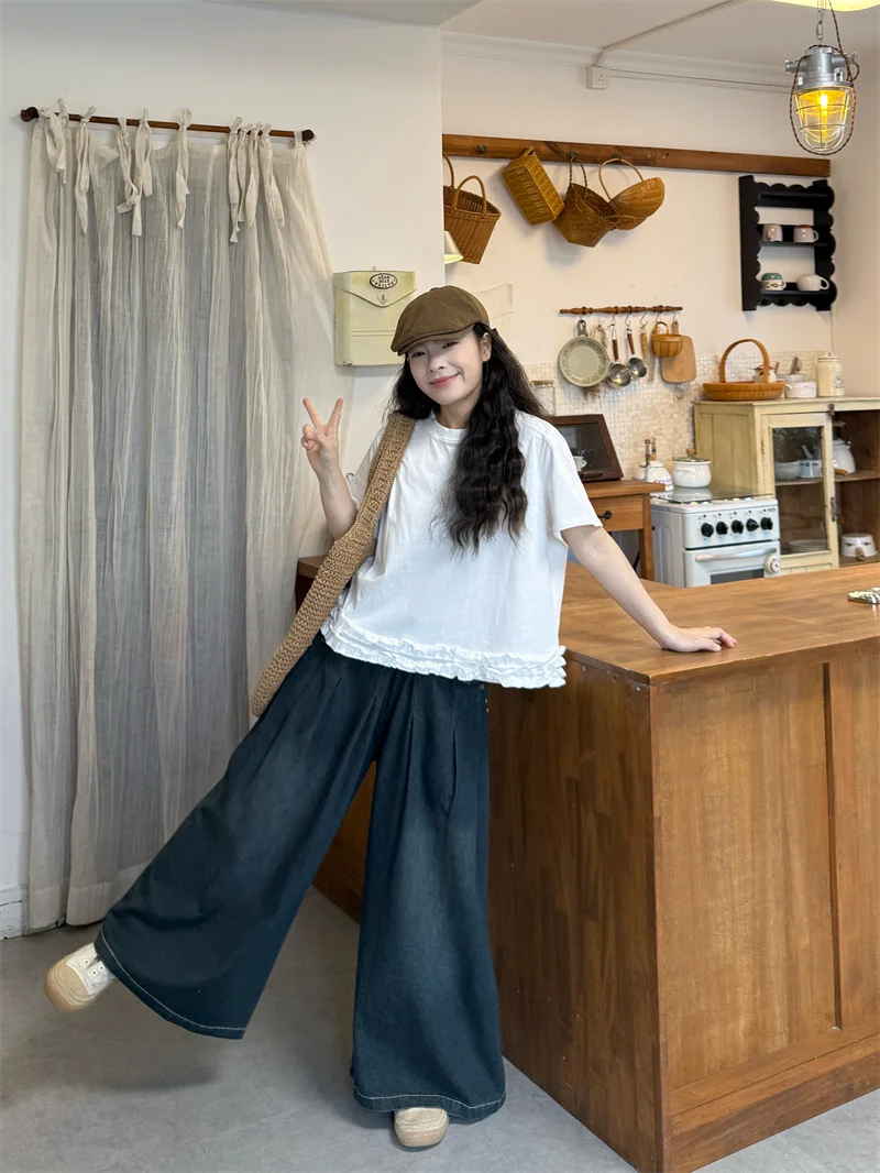 Summer Women's Loose Cotton T-shirt And Jeans Two-Piece Set round Neck Short Sleeve Color Versatile Casual Fashion
Summer Women's Loose Cotton T-shirt And Jeans Two-Piece Set round Neck Short Sleeve Color Versatile Casual Fashion