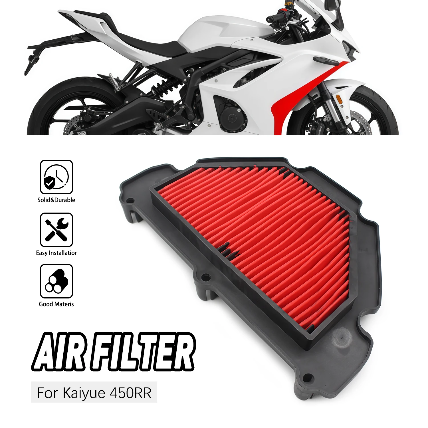 Air Filter Element reliable Replacement Motorcycle Accessories For KOVE 450RR ZF400GS-A
Air Filter Element reliable Replacement Motorcycle Accessories For KOVE 450RR ZF400GS-A