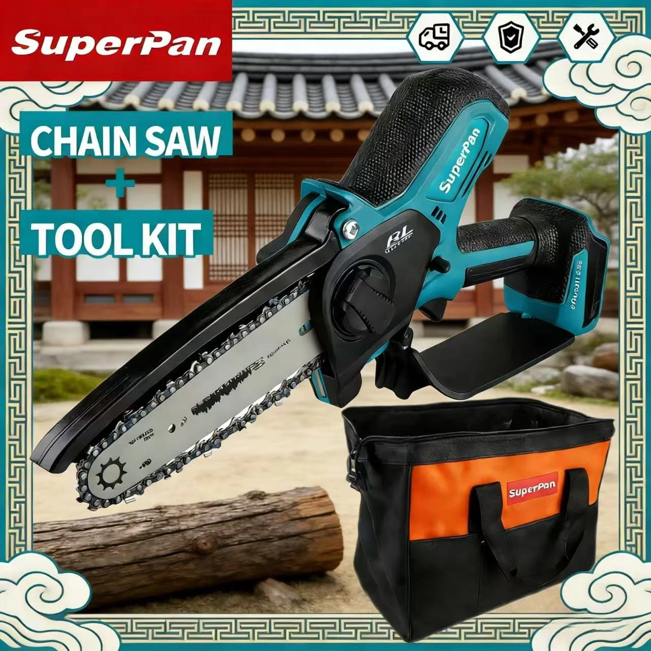 Мини-бензопила SuperPan High Power Chainsaw 6 дюймов для быстрой резки твердой древесины, для работ по благоустройству двора, совместима с аккумулятором Makita 18V.
Мини-бензопила SuperPan High Power Chainsaw 6 дюймов для быстрой резки твердой древесины, для работ по благоустройству двора, совместима с аккумулятором Makita 18V.