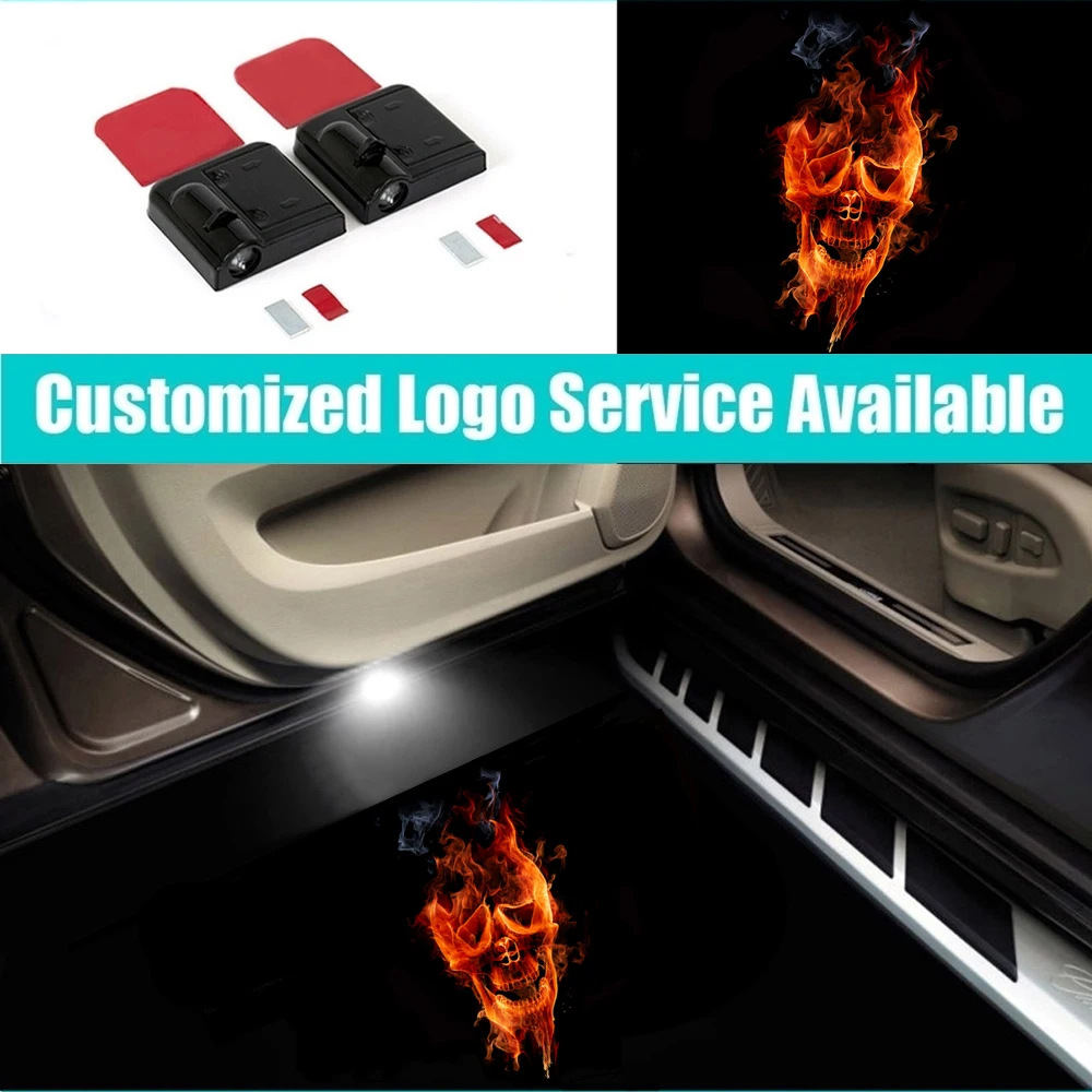 2 Pieces Wireless Flame Skull Led Logo Shadow Light Galaxy Light Decoration Accessories Car Door Welcome Courtesy Laser Projecto
2 Pieces Wireless Flame Skull Led Logo Shadow Light Galaxy Light Decoration Accessories Car Door Welcome Courtesy Laser Projecto