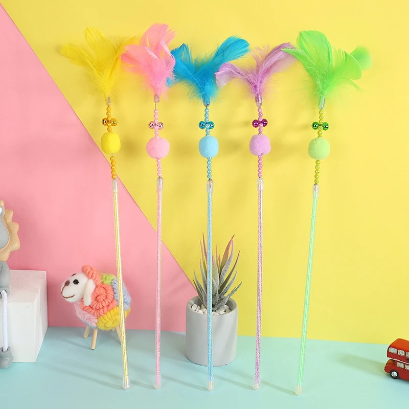 5-50pcs/lot Cat Interactive Toy Stick Feather Wand with Small Bell Toys Plastic Artificial Colorful Cat Teaser Toy Supplies
5-50pcs/lot Cat Interactive Toy Stick Feather Wand with Small Bell Toys Plastic Artificial Colorful Cat Teaser Toy Supplies