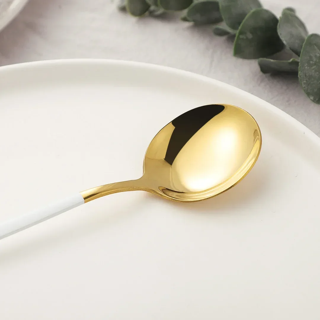 32pcs White Gold Cutlery Set Stainless Steel Dinnerware Set Knife Fork Spoon Fruit Fork Kitchen Tableware Set Flatware Wholesale
32pcs White Gold Cutlery Set Stainless Steel Dinnerware Set Knife Fork Spoon Fruit Fork Kitchen Tableware Set Flatware Wholesale