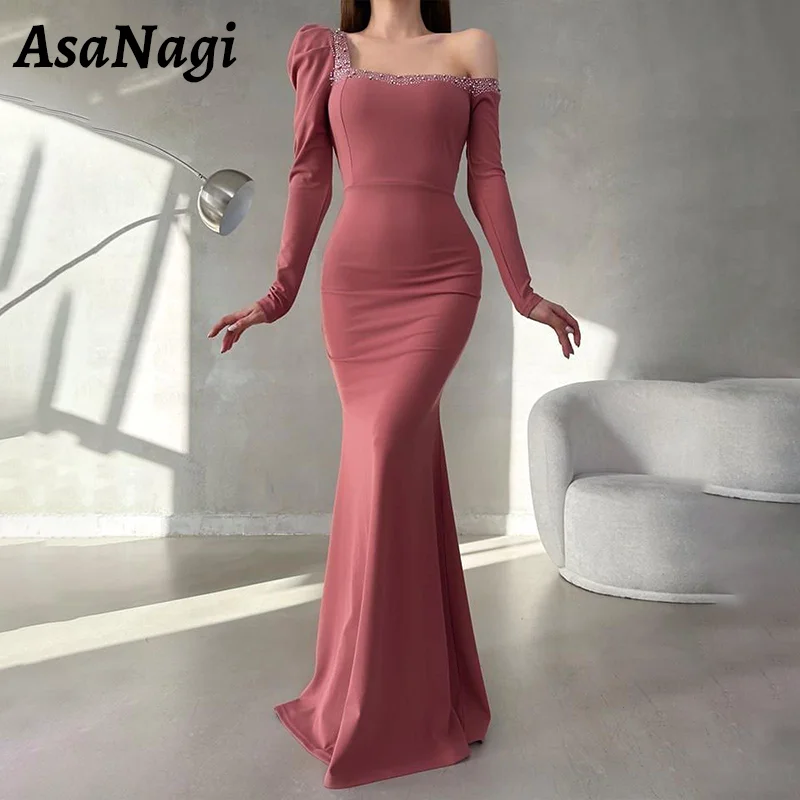 AsaNagi Elegant Mermaid Prom Dress Women's Beaded Long Sleeve Dinner Party Evening Gown Floor Length Formal Occasion Dresses
AsaNagi Elegant Mermaid Prom Dress Women's Beaded Long Sleeve Dinner Party Evening Gown Floor Length Formal Occasion Dresses