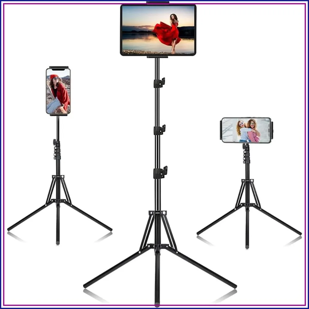 65" Adjustable iPad Tripod Stand, 360° Rotating Holder for iPad Pro, iPhone, Kindle, All 4.5-12.9 Inch Tablets
65" Adjustable iPad Tripod Stand, 360° Rotating Holder for iPad Pro, iPhone, Kindle, All 4.5-12.9 Inch Tablets