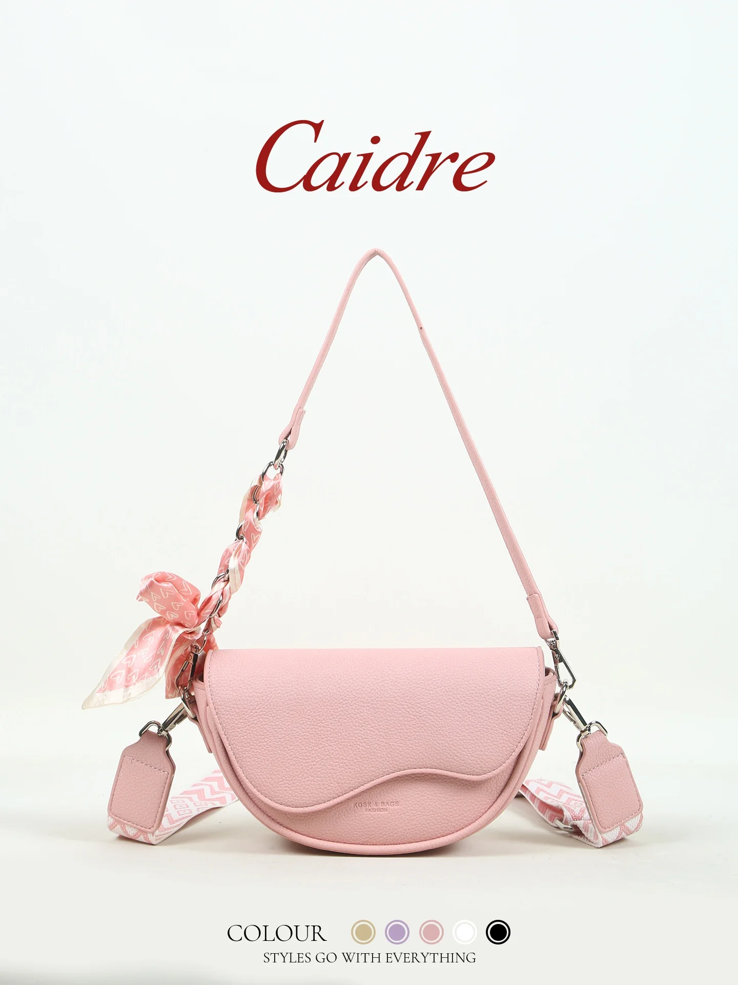 Caidre Pink Silk Scarf Crossbody Saddle Bag Women's 2026 New Outing Small Handbag Commuting Single Shoulder Armpit Bag
Caidre Pink Silk Scarf Crossbody Saddle Bag Women's 2026 New Outing Small Handbag Commuting Single Shoulder Armpit Bag