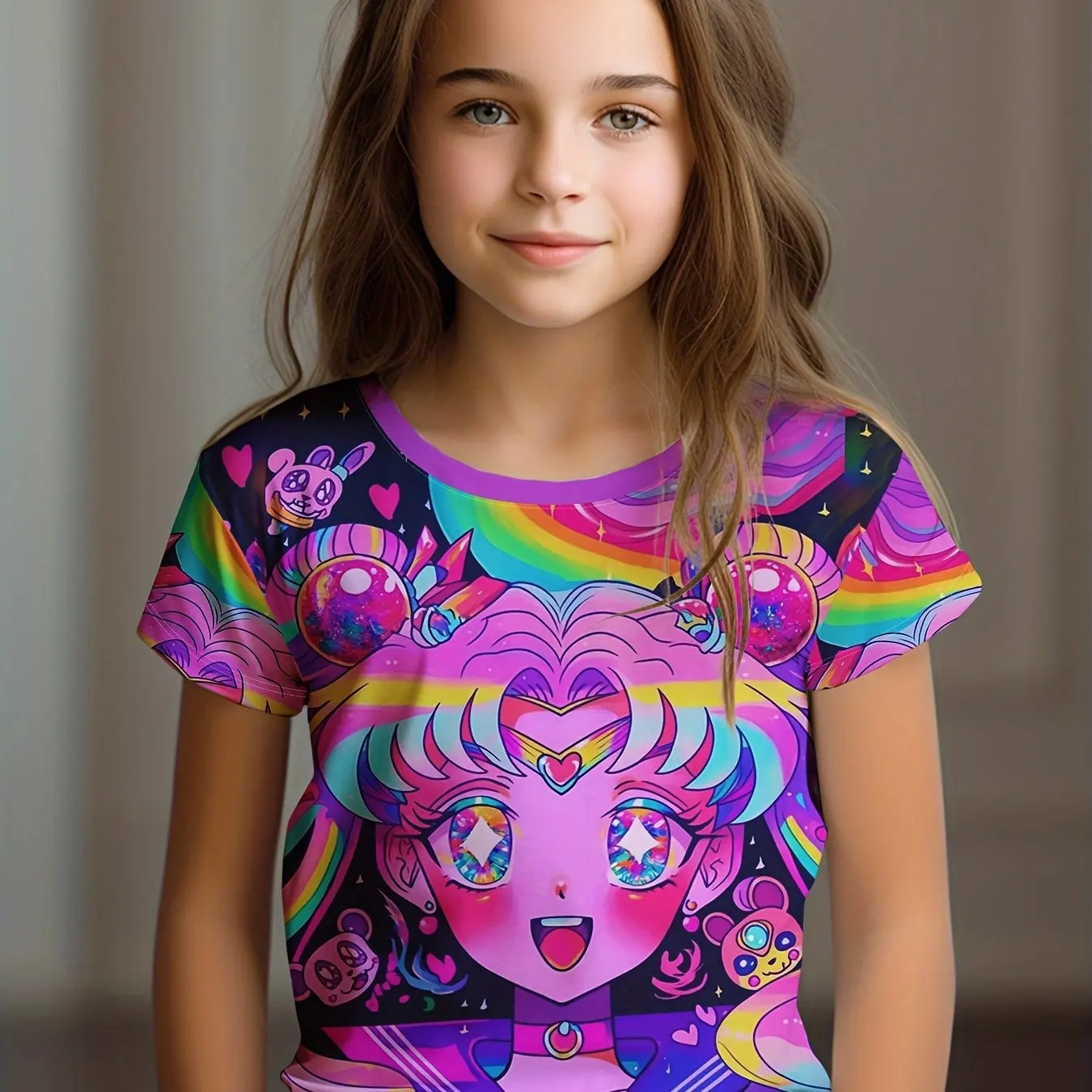 Girl Clothes T-Shirts for Girls Short Sleeve Tops Children Summer Clothes Cartoon Animes Print O-Neck Tees Children's Clothing
Girl Clothes T-Shirts for Girls Short Sleeve Tops Children Summer Clothes Cartoon Animes Print O-Neck Tees Children's Clothing