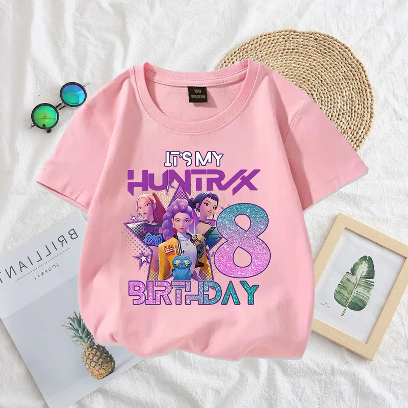 KPop Demon Hunters pink Short-sleeved Girl fashion Tops cotton Tee Children Summer Teen cute T Shirt Birthday Party Clothes gift
KPop Demon Hunters pink Short-sleeved Girl fashion Tops cotton Tee Children Summer Teen cute T Shirt Birthday Party Clothes gift