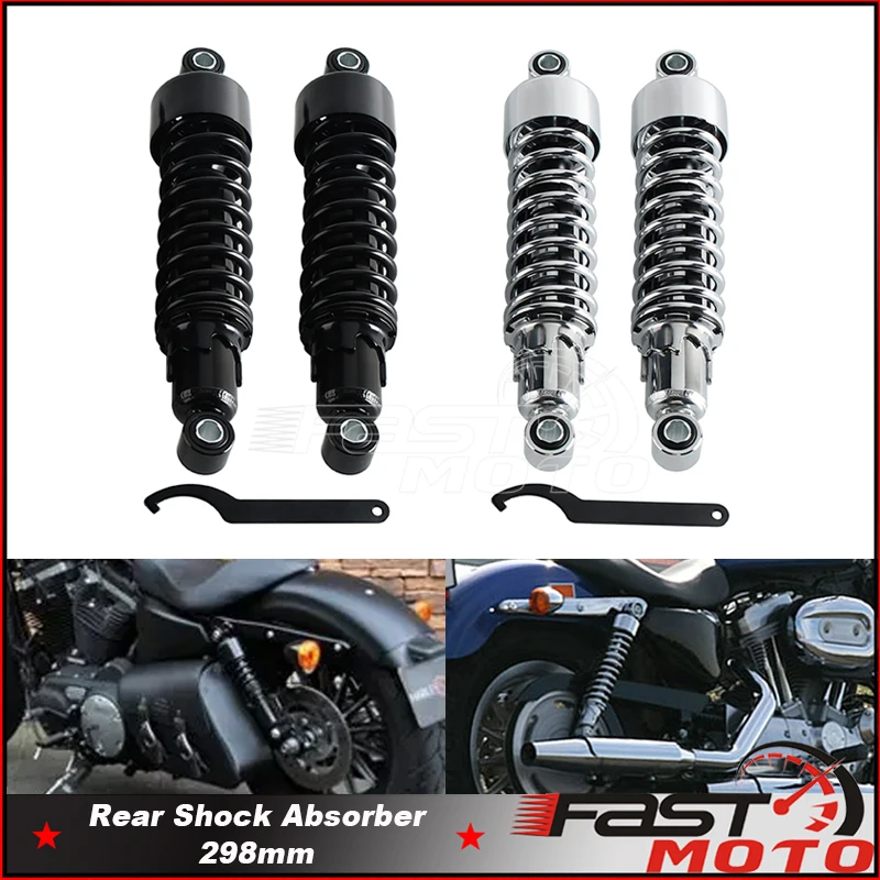 298mm Rear Shock Adjustable Spring Preload Air Rear Shock Absorbers Suspension Damper For Harley Sportster XL 883 1200 Iron Dyna
298mm Rear Shock Adjustable Spring Preload Air Rear Shock Absorbers Suspension Damper For Harley Sportster XL 883 1200 Iron Dyna