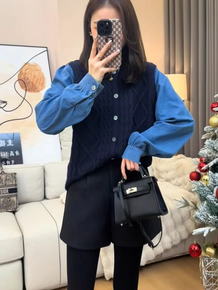 Korean Sle Loose Knitted Sweater Women's Faion Slimming Bot irt Single Button Lazy Sle Knitwear Spring Season
Korean Sle Loose Knitted Sweater Women's Faion Slimming Bot irt Single Button Lazy Sle Knitwear Spring Season