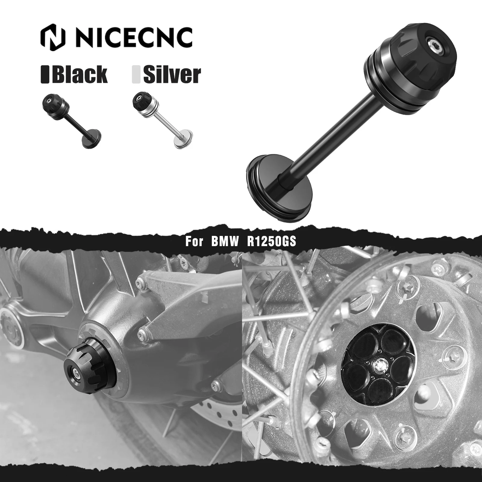 For BMW R1250GS R1250GSA NICECNC Rear Axle Fork Hoops Protection Crash R1250 GS 2019-2023 R1250GS Adventure 2019-2024 2023 2022