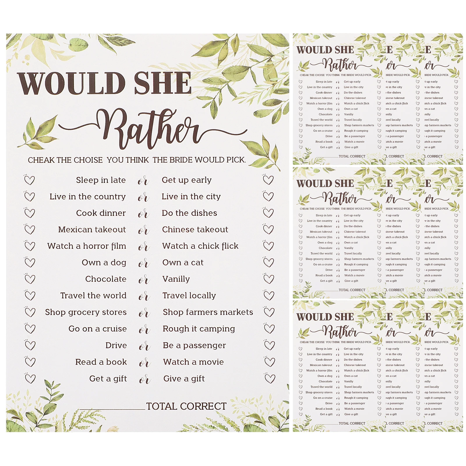 10 Pcs Wedding Game Card Bride Cards Bachelorette Games Bridal Shower Commemorate Supplies
10 Pcs Wedding Game Card Bride Cards Bachelorette Games Bridal Shower Commemorate Supplies
