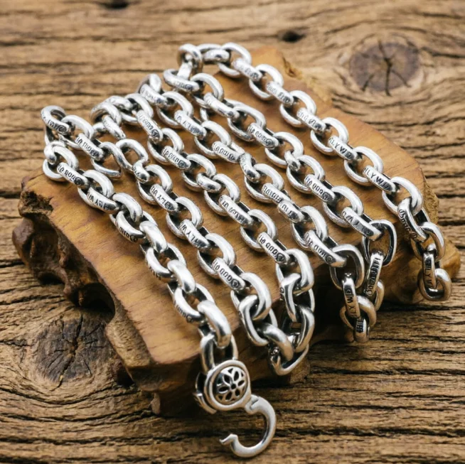 European and American punk trend s925 sterling silver handmade cherry blossom necklaceRetro men's personality versatile and domi
European and American punk trend s925 sterling silver handmade cherry blossom necklaceRetro men's personality versatile and domi