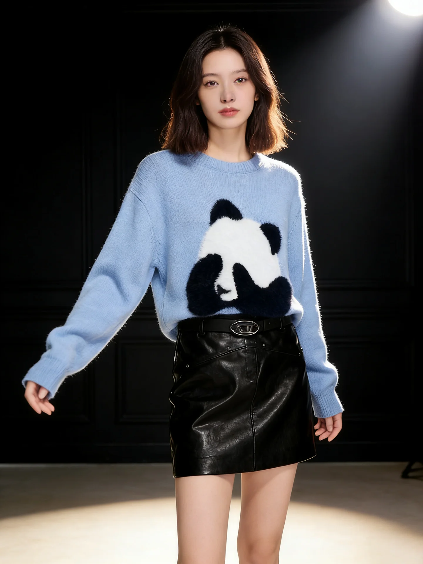 HUAAPPUW Fashionable Panda Pattern Knitted Sweater round Neck Loose Women's Blue Warm Winter New Arrival Soft Acrylic Blend
HUAAPPUW Fashionable Panda Pattern Knitted Sweater round Neck Loose Women's Blue Warm Winter New Arrival Soft Acrylic Blend