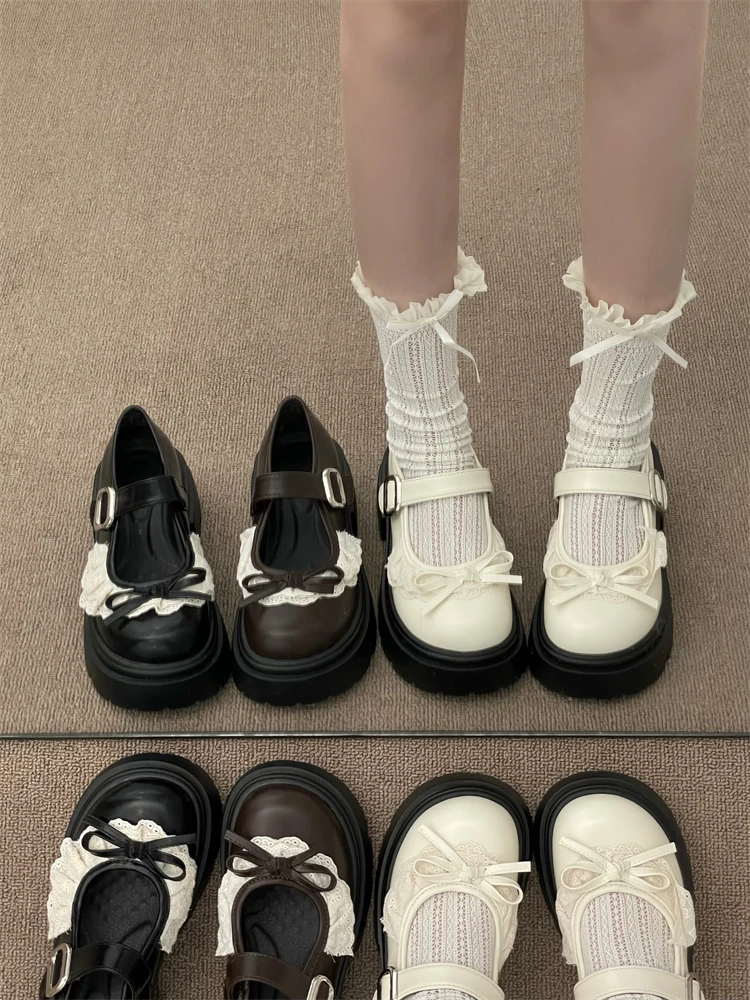 Sweet Knot Mary Jane Flat Shoes Women's Fashionable Versatile Thick Heel Skirt Matching Shoes Spring Season round Toe
Sweet Knot Mary Jane Flat Shoes Women's Fashionable Versatile Thick Heel Skirt Matching Shoes Spring Season round Toe