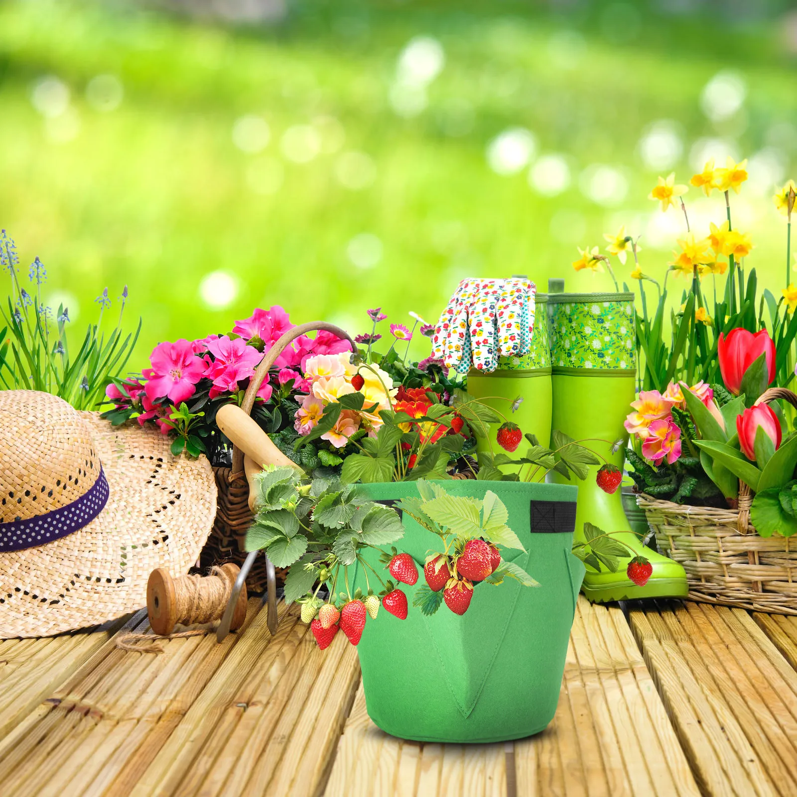 Strawberry Plant Grow Bag Felt Planting Bag Hanging Gardening Accessories Breathing Roots Healthier Growth Balcony Roof Corner
Strawberry Plant Grow Bag Felt Planting Bag Hanging Gardening Accessories Breathing Roots Healthier Growth Balcony Roof Corner