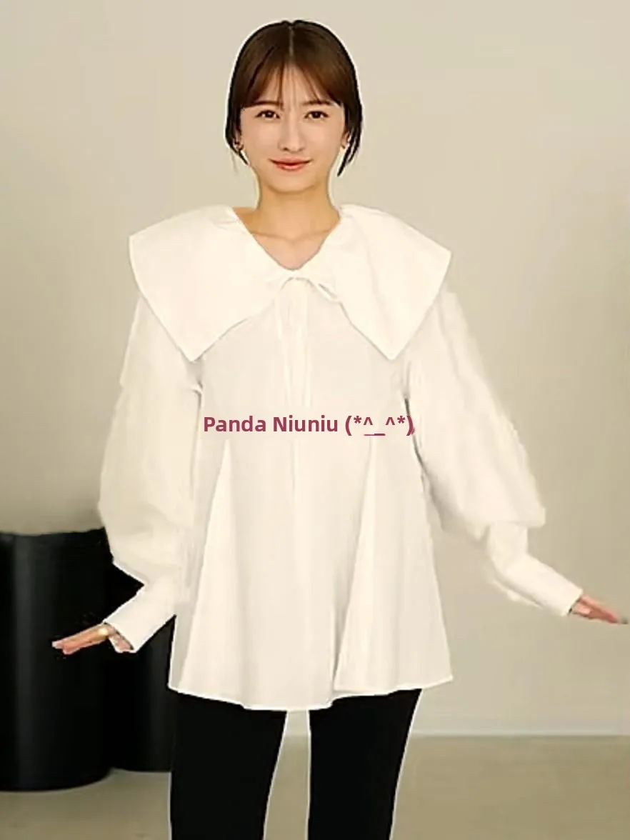 C1ane Pure Color Shirt with Belt Lantern Sleeve Large Collar Commute Style Loose Fit Long Sleeve Cotton Spring Season
C1ane Pure Color Shirt with Belt Lantern Sleeve Large Collar Commute Style Loose Fit Long Sleeve Cotton Spring Season