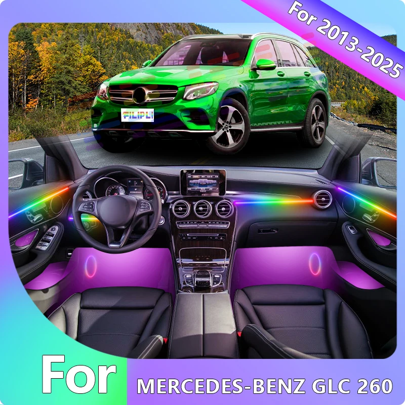 For MERCEDES-BENZ GLC260 For 2024 DIY Smart 64 RGB Color Car Ambient Self-Adhesive Lights By Bluetooth Control Easy To Install
For MERCEDES-BENZ GLC260 For 2024 DIY Smart 64 RGB Color Car Ambient Self-Adhesive Lights By Bluetooth Control Easy To Install